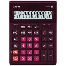 Калькулятор настольный CASIO GR-12C-WR-W-EP бордовый