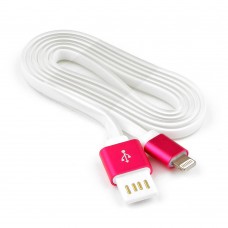 Кабель USB 2.0 Cablexpert CC-ApUSBr1m, AM/Lightning 8P, 1м, мультиразъем USB A, силикон шнур, розов.