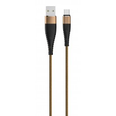 Кабель Olmio Solid, USB 2.0 - lightning, 1.2м, 2.1A, усиленный, цвет капучино