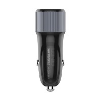 Автомобильное зарядное устройство LDNIO C510Q 2*USB（A,C) Lightning Чёрный