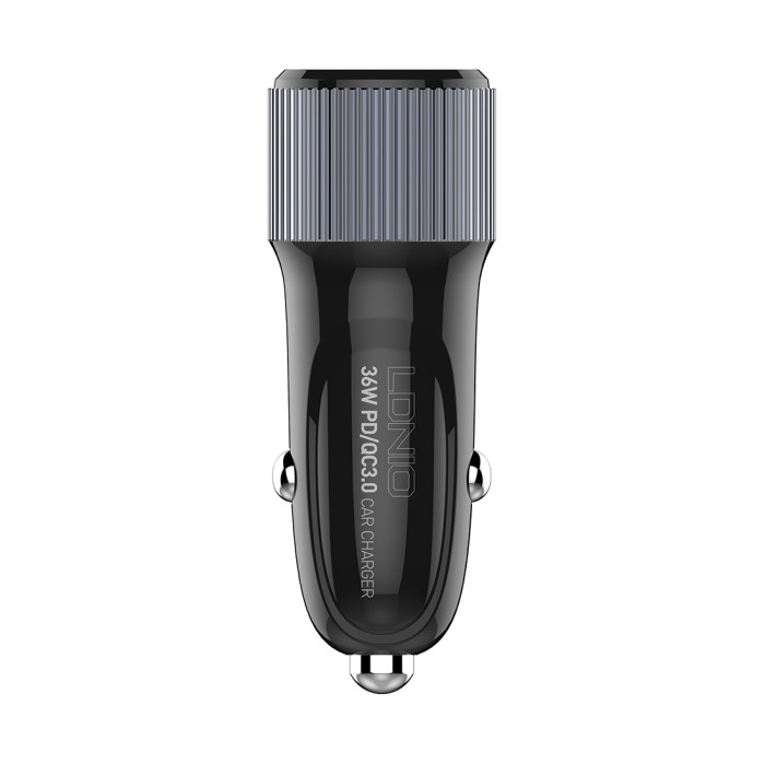 Автомобильное зарядное устройство LDNIO C510Q 2*USB（A,C) Lightning Чёрный