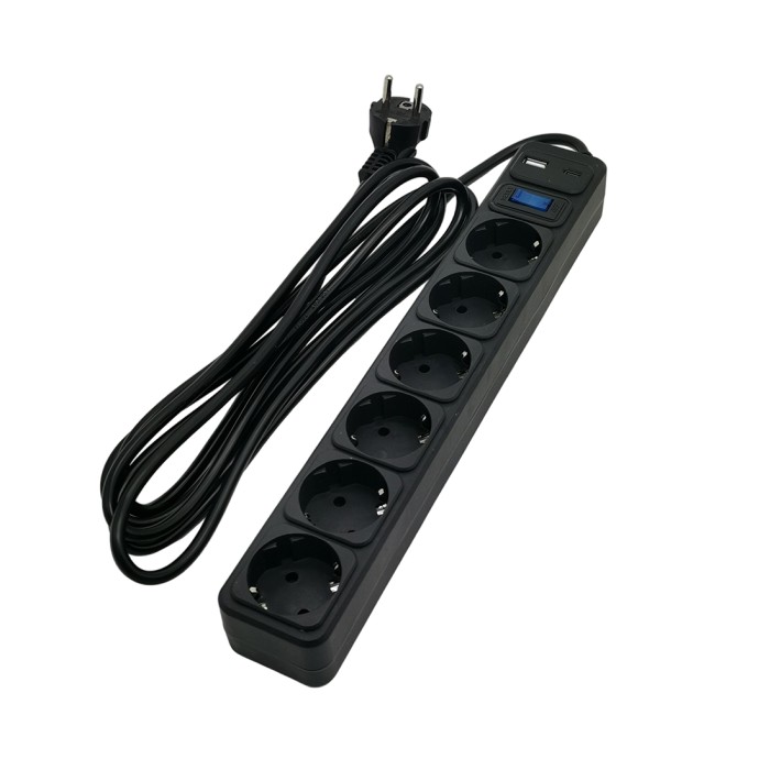 Сетевой фильтр SVC ZC6S-30M-USB/TypeC 3 м. 220 В
