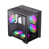 Компьютерный корпус Gamemax Infinity Mini 7 ARGB Fans + Controller Black без Б/П