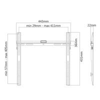 Кронштейн Brateck LP43-44 для ТВ и мониторов, 32"-55"