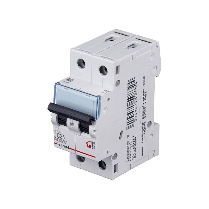 Автоматический выключатель Legrand 404044 2П C 25A TX3 6000 6kA