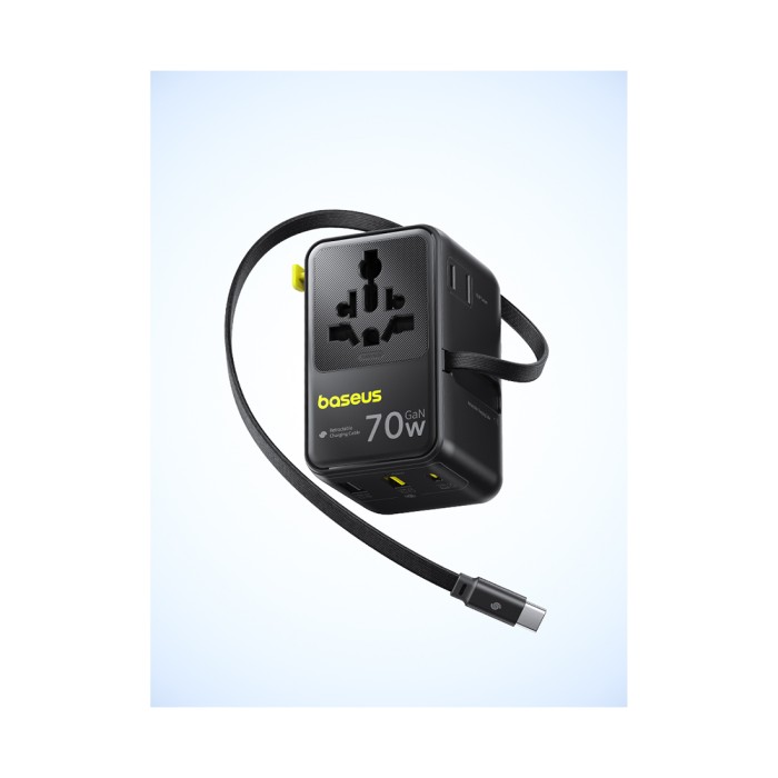 Адаптер питания Baseus EnerCore CG11 Universal Travel Adapter 70W 2AC+2U+2C Cosmic Black