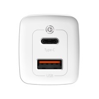 Адаптер питания Baseus GaN2 Lite Quick ChargerC+U 65W EU White (CCGAN2L-B02)