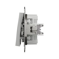 Выключатель двухклавишный SE EPH0300161 Asfora 10AX мех.быстрозажимной алюминий