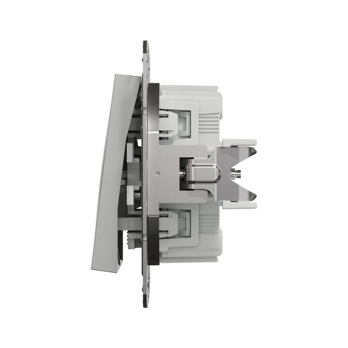 Выключатель двухклавишный SE EPH0300161 Asfora 10AX мех.быстрозажимной алюминий