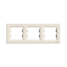 Рамка горизонтальная SE EPH5800323 Asfora 3 постовая кремовый