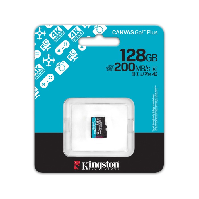 Карта памяти Kingston SDCG4/128GBSP Canvas Go Plus A2 U3 V30 128GB