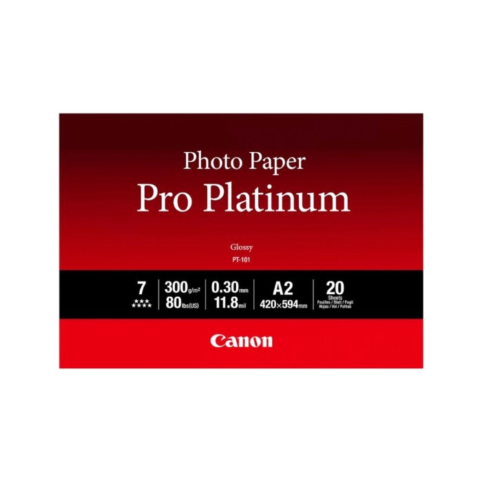 Глянцевая фотобумага Canon PT-101 Pro Platinum A2, 20 шт.