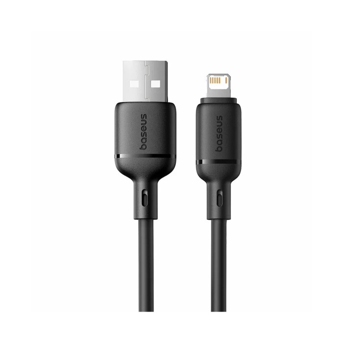 Интерфейсный кабель Baseus Silky USB to iP 2.4A 1m Black (P10377702113-00)