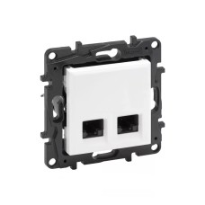 Информационная розетка двойная Niloe Step 2хRJ45 Кат.6e UTP Белый new
