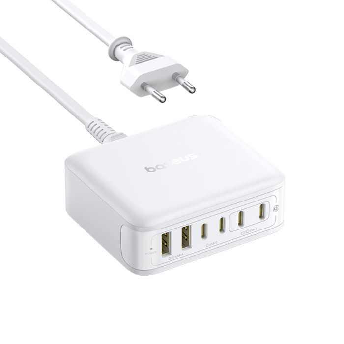 Адаптер питания Baseus EnerFill FH21 Desktop Charging Station 4C+2U 120W EU Moon White
