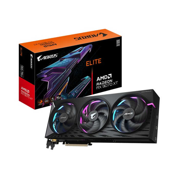 Видеокарта Gigabyte (GV-R9070XTAORUS E-16GD) Radeon RX 9070 XT AORUS ELITE 16G