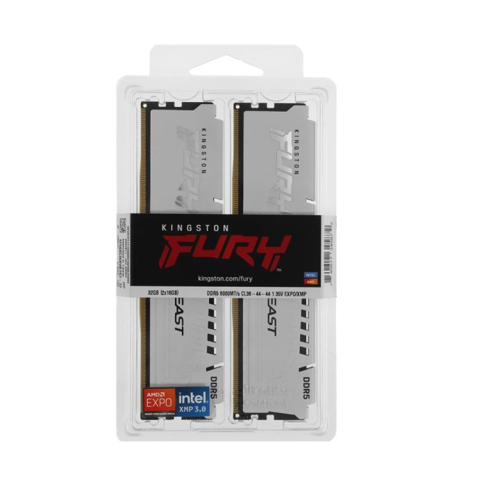 Комплект модулей памяти Kingston FURY Beast KF560C36BWE2K2-32 DDR5 32GB (Kit 2x16GB) 6000MHz