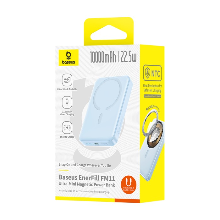Портативный внешний аккумулятор Baseus EnerFill FM11 Ultra-Mini 10000mAh 22.5W White(P1008210E313-00