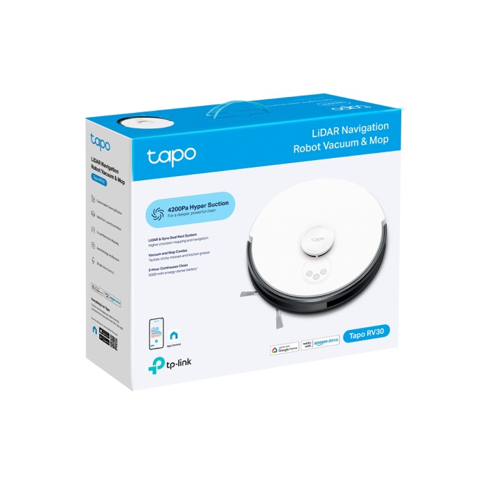 Робот-пылесос TP-Link Tapo RV30 с влажной уборкой и датчиком LiDAR