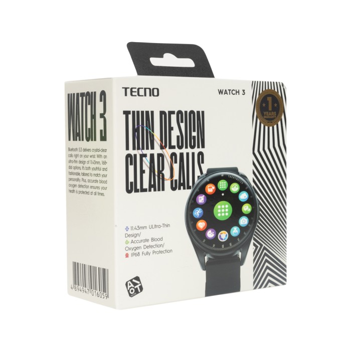 Смарт часы TECNO Watch 3 W03 Black