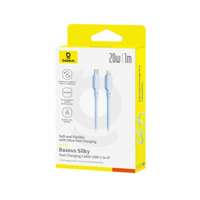 Интерфейсный кабель Baseus Silky Type-C to iP 20W 1m Blue (P10377700313-00)