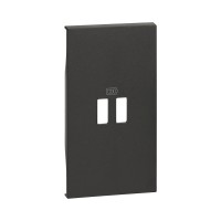 Лицевая панель Bticino KG12C Living Now USB зарядки 2 модуля черный
