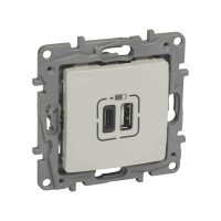 Розетка USB Niloe Тип А+C Слоновая кость