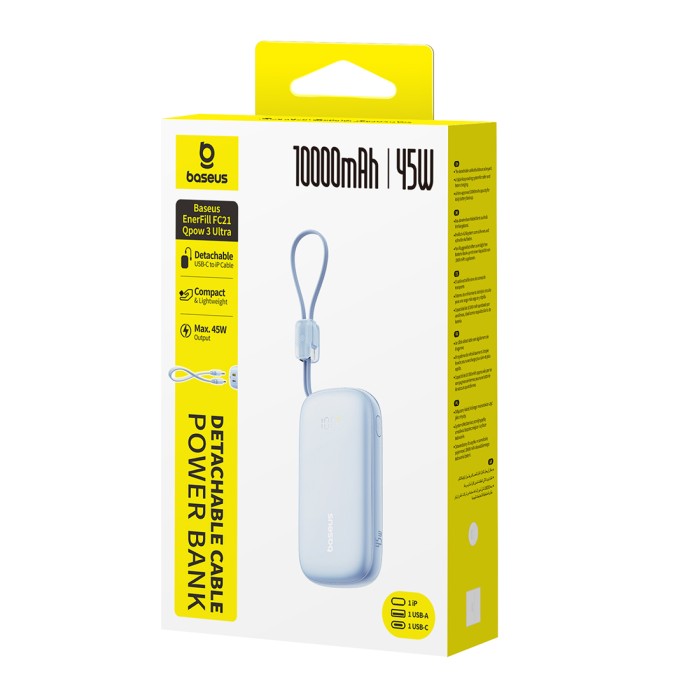 Портативный внешний аккумулятор Baseus EnerFill FC21 Qpow 3 Ultra 10000mAh 45W Galaxy Blue (E0027Q03