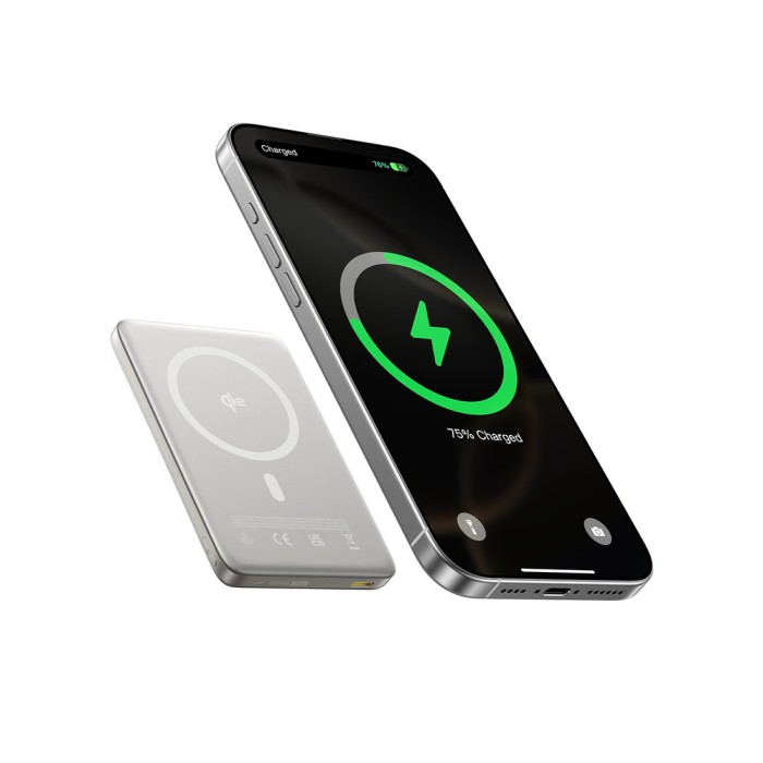 Портативный внешний аккумулятор Baseus PicoGo Ultra-Slim Qi2 Magnetic 10000mAh 27W Natural Titanium