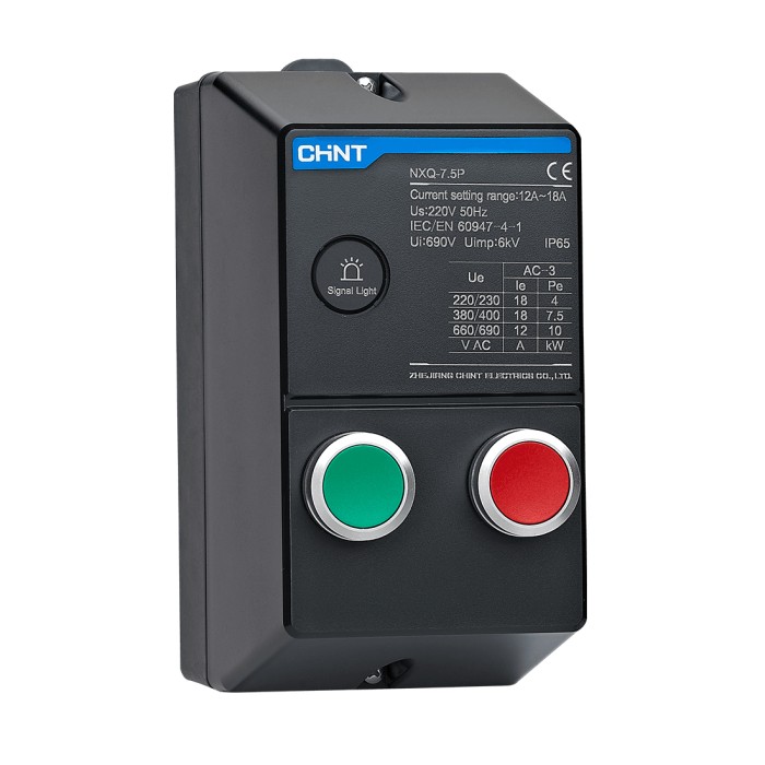 Электромагнитный пускатель в корпусе CHINT NXQ-5.5P 0.63-1A AC230В IP65