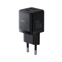 Адаптер питания Baseus Palm C+U 30W Black ( в комлпекте кабель Type-c) (P1011160A113-01)