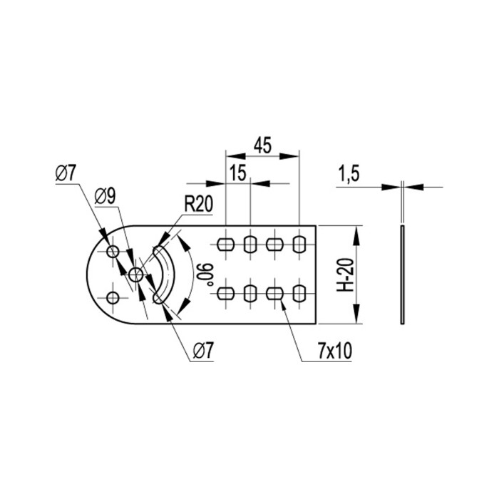 Пластина крепежная DKC 30014K GSV H80 (4 шт.) в комплекте с метизами, необходимыми для монтажа