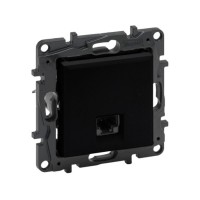 Информационная розетка одинарная Niloe Step RJ45 Кат.5e UTP Чёрный new