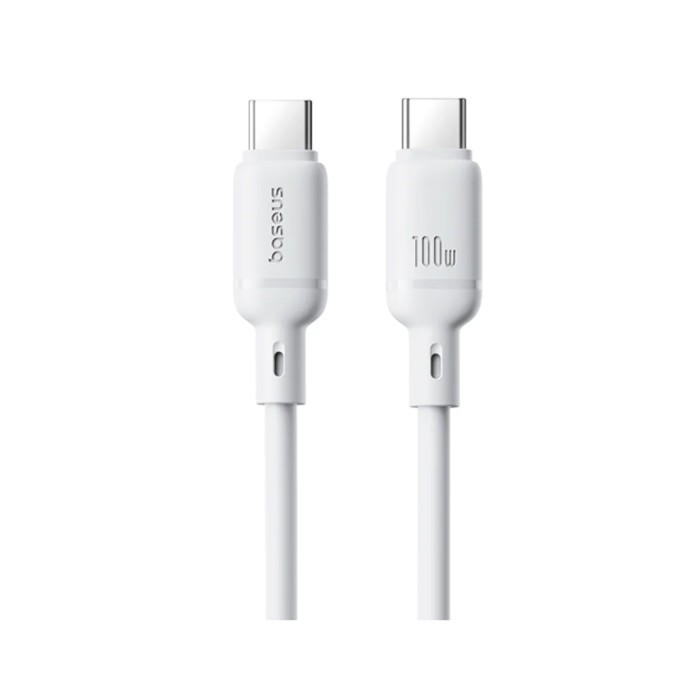 Интерфейсный кабель Baseus Silky Type-C to Type-C 100W 1m White(P10377704213-00)