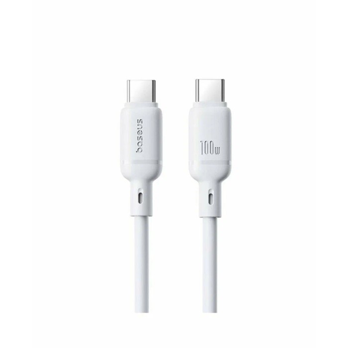 Интерфейсный кабель Baseus Silky Type-C to Type-C 100W 2m White (P10377704213-01)