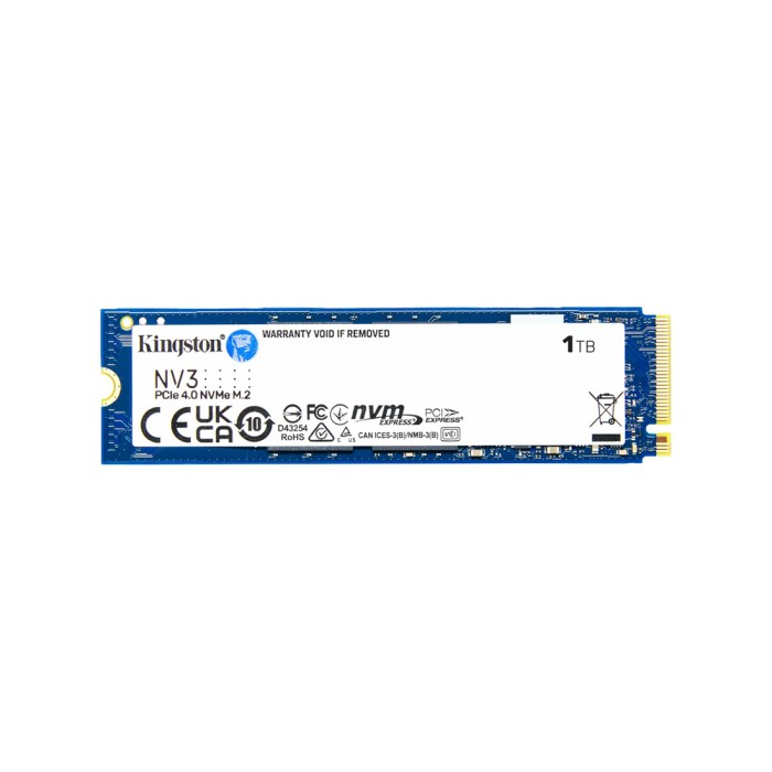 Твердотельный накопитель SSD Kingston NV3 SNV3S/1000GBK 1000GB M.2 NVMe PCIe 4.0x4 6000/4000Мб/сBULK