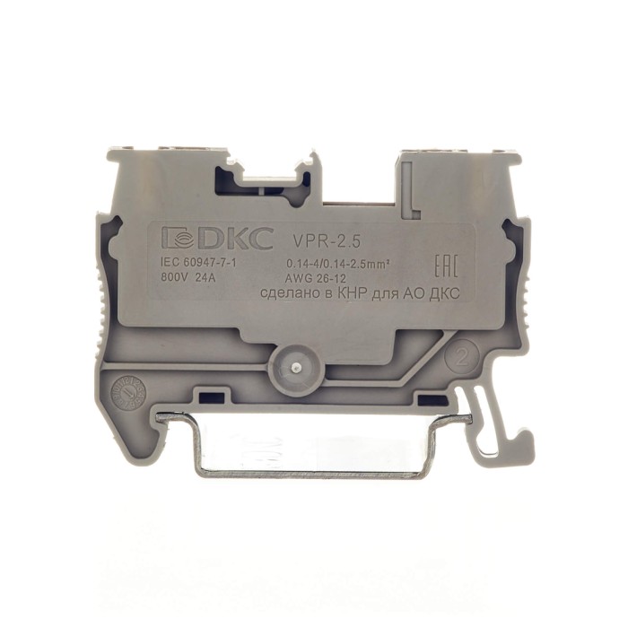 Клемма проходная DKC VPR-2.5-GY 2.5 мм2 Серая