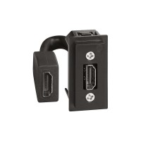 Розетка HDMI Bticino K4284P Living Now с накладкой на 1 модуль Чёрный