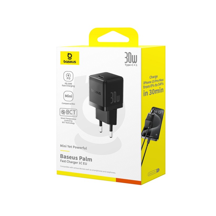 Адаптер питания Baseus Palm 1C 30W Black (P10111605113-00)