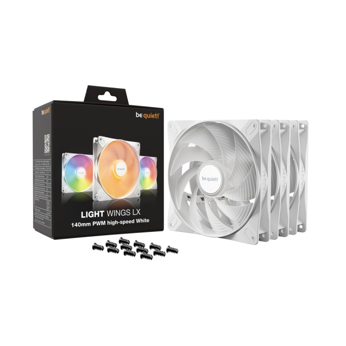 Вентилятор для компьютерного корпуса Bequiet! Light Wings LX 140mm PWM high-speed White Triple pack