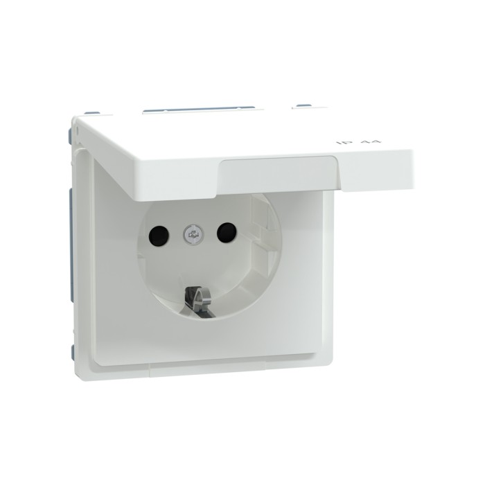 Розетка MERTEN MTN2314-6035 D-Life 16А с з/к с крышкой IP44 белый лотос