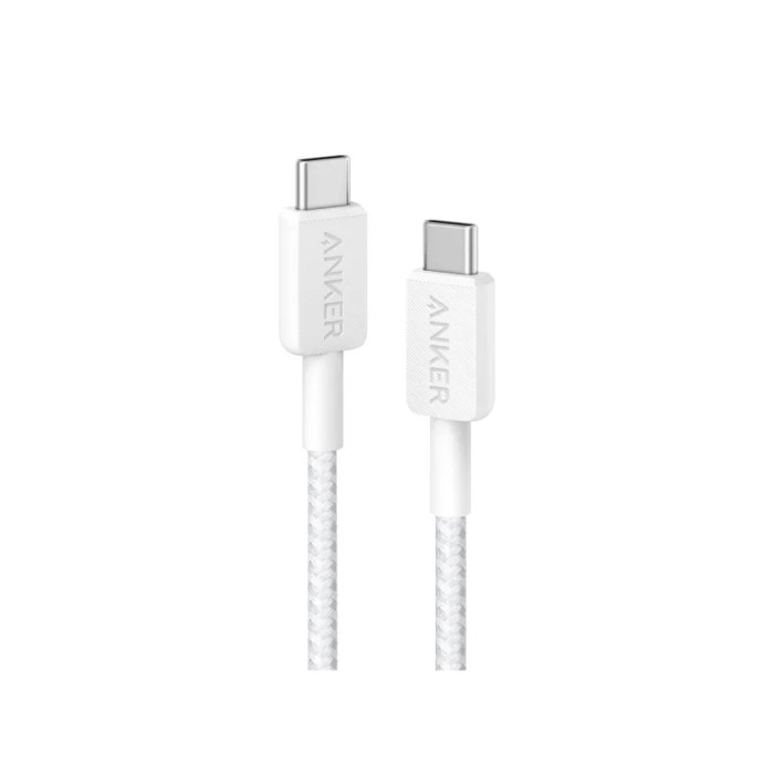 Интерфейсный кабель Anker 322 USB-C to USB-C Cable 1М (A81F5G21) Белый