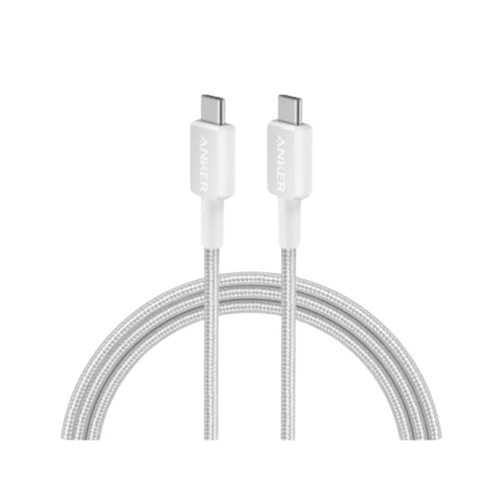 Интерфейсный кабель Anker 322 USB-C to USB-C Cable 1М (A81F5G21) Белый