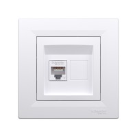 Розетка компьютерная SE EPH4700121 Asfora RJ45 кат. 6 в сборе белый