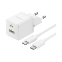 Адаптер питания Baseus Palm C+U 30W White( в комлпекте кабель Type-c) (P1011160A213-01)