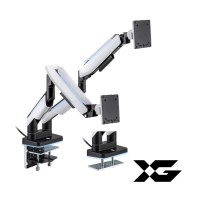 Настольный кронштейн с газлифтом XG MGG-1735D white для 2-х мониторов (17