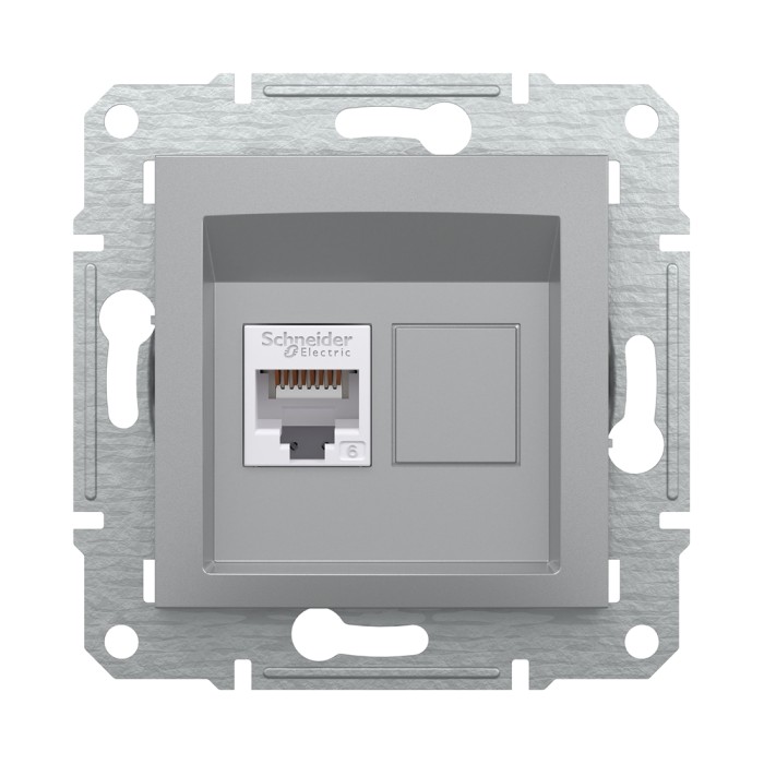 Розетка компьютерная SE EPH4700161 Asfora RJ45 кат.6e механизм алюминий