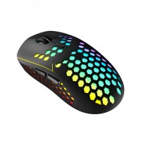 Canyon 7keys Gaming 2.4G wireless mouse, KA8 sensor, DPI up to 1600, rubber coating on panel, Huano 1million switch, 45cm PVC cable, ABS material. 400mAh battery, size: 125.8*63.7*41mm, weight: 95g, Black