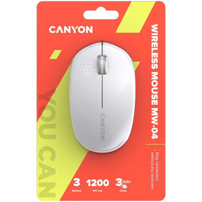 CANYON mouse MW-04 3buttons BT Wireless White