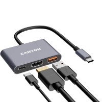 CANYON hub DS-4 3in1 USB-C Grey